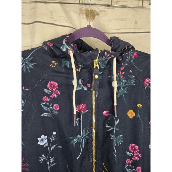 Joules Right As Rain Floral Jacket US14 UK18 Womens Navy Full Zip - Picture 3 of 11